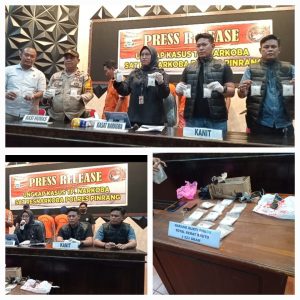 Gagalkan Peredaran Narkotika Jenis Sabu Sat Resnarkoba Polres Pinrang Gelar Press Release